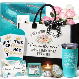 Retirement Gifts for Women 2025, Best Cool Retirement Gifts for Coworker Teacher Nurses Boss Friends Mom Grandma Retirees, Coworkers Farewell Leaving Going Away Gift with 20Oz Tumbler Canvas Tote Bag