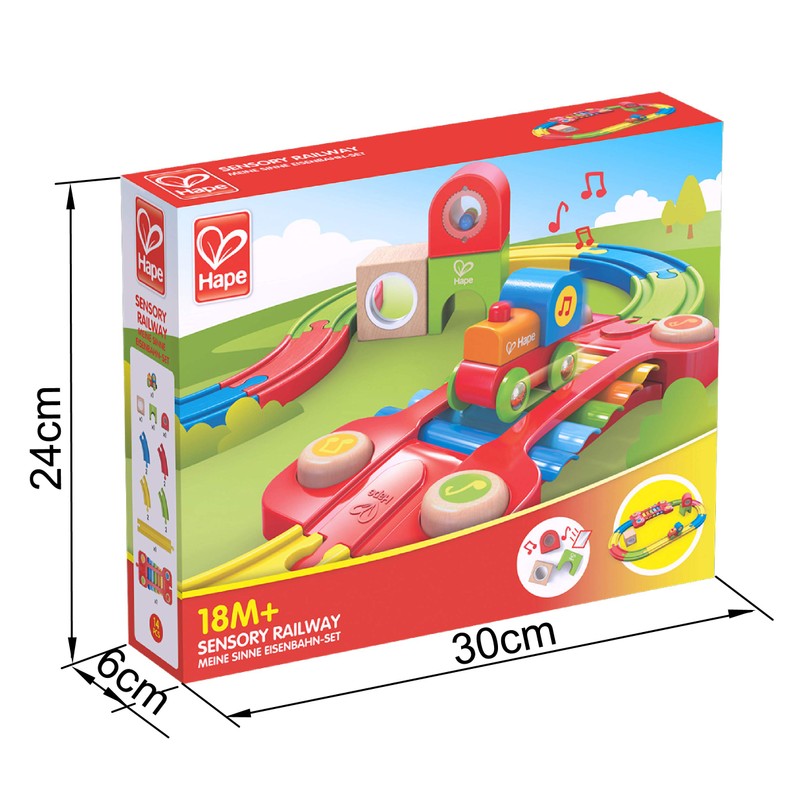 Hape Sensory Railway Colourful Playset W/Music Kids/Toddler Activity Toy 18m+