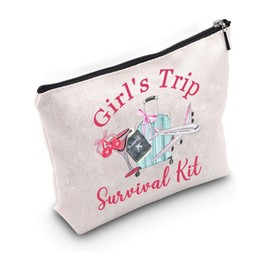 JYTAPP Pink Bow Couquette Trip Gifts Girls Weekend Travel Makeup Bag for Friends Trip Survival Kit