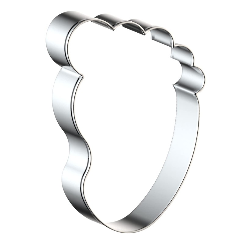 QAAQS Foot/Footprint/Baby Foot Cookie Cutter Set, 4 Piece, Stainless Steel