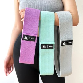 Meteor Non-Slip Resistance Bands Set - Fabric Booty Bands for Exercise & Fitness - Non-Roll Hip Band Squat Band with Varying Resistance Levels for Strength Training