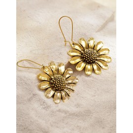 MINACHI Boho Vintage Summer Gold Plated Sunflower Drop Dangle Earrings Jewelry Gift for Women