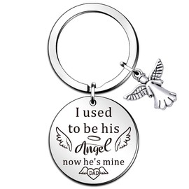 QMVMV Dad Memorial Keyring Loss of Father Gifts In memory of Daddy Remembrance Grieving Condolence Bereavement Sympathy Gift for Him Her Kids Bride Groom Friends Male Female Men Women
