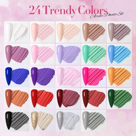 Born Pretty Acrylic Paint Set Nails - Acrylic Powder for Nails 24 Colours Autumn Winter Acrylic Nail Set Red Green Blue Acrylic Powder Nails Acrylic Nails Starter Set for French Nails Extension Nail