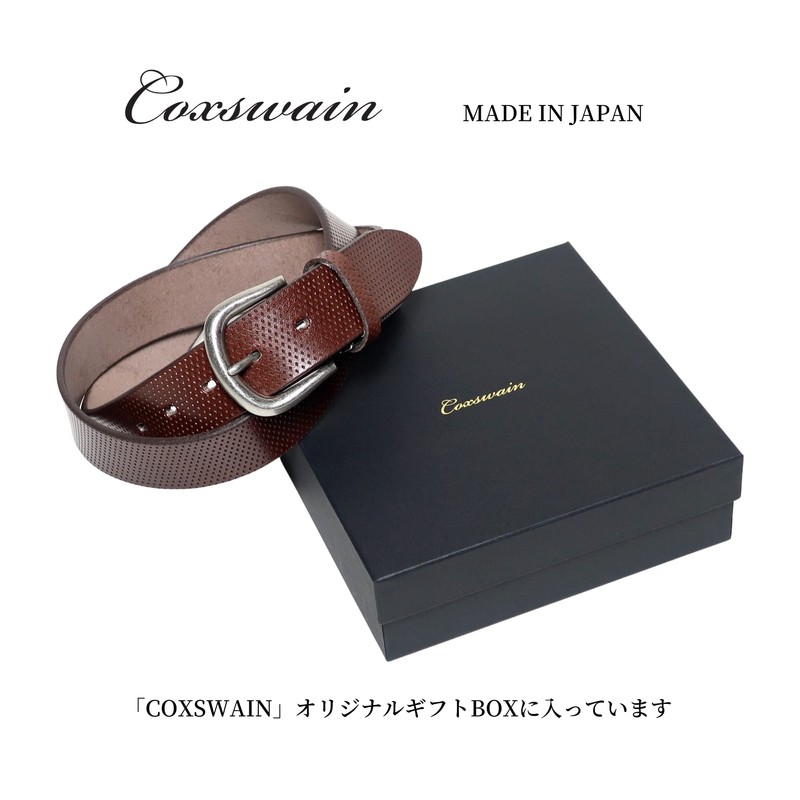 COXSWAIN CW20206-39 Men's Genuine Leather Belt, Brown, Single Piece Leather,