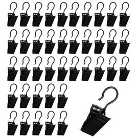 Aeaocvo Pack of 50 Mini Metal Clips with Hooks, Curtain Clips, Curtain Clips for Curtains, Fairy Lights, Photo, Christmas Decoration