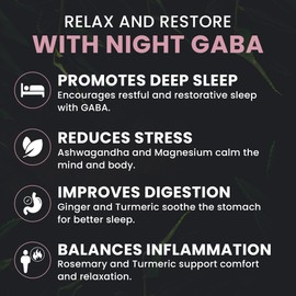 Herb Guru Herb Guru? Night Gaba: Advanced Gaba Supplement for Calming and Deep Sleep Enhancement | Natural & Safe Ingredients: Turmeric, Ashwagandha, Magnesium Promotes Relaxation and Stress Relief | 60 Tablets