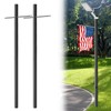 NULTRUMA Outdoor Lamp Post with Iron Cross Arm, Direct Burial