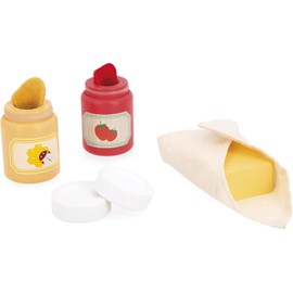 Janod Tostapane in Legno per Bambini, Gioco per imitare la Colazione, 10 Accessori Inclusi, con Toast Che saltano, Sviluppa l'immaginazione, da 3 Anni, J06636