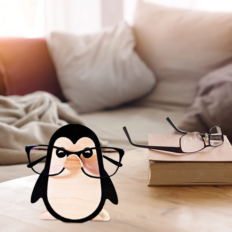 Crevyteg Glasses Holder Stand, Cute Animal Sunglasses Display Stand Wooden