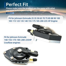 FREPURDO Fuel Pump for Johnson/Evinrude Outboard 6-70HP (1985-2005) - OEM 438559 & 385784 Replacement, Marine-Grade Fuel Pump Kit with Pulse Limiter​