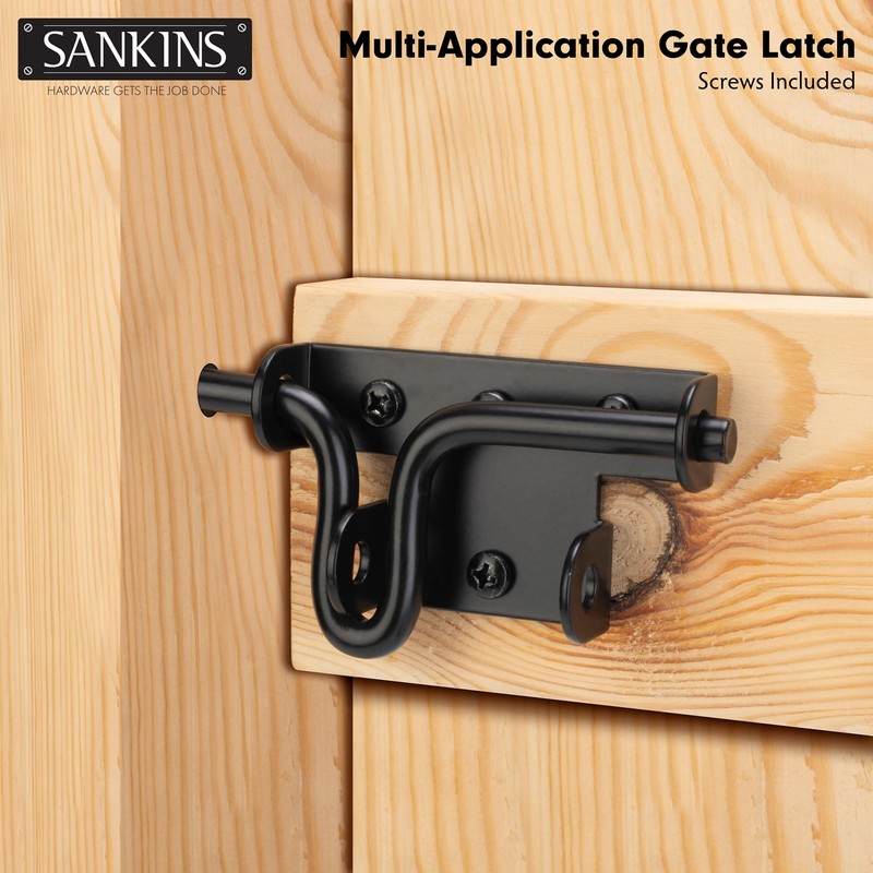 SANKINS Slide Bolt Gate Latch for Wooden Fence, Heavy Duty
