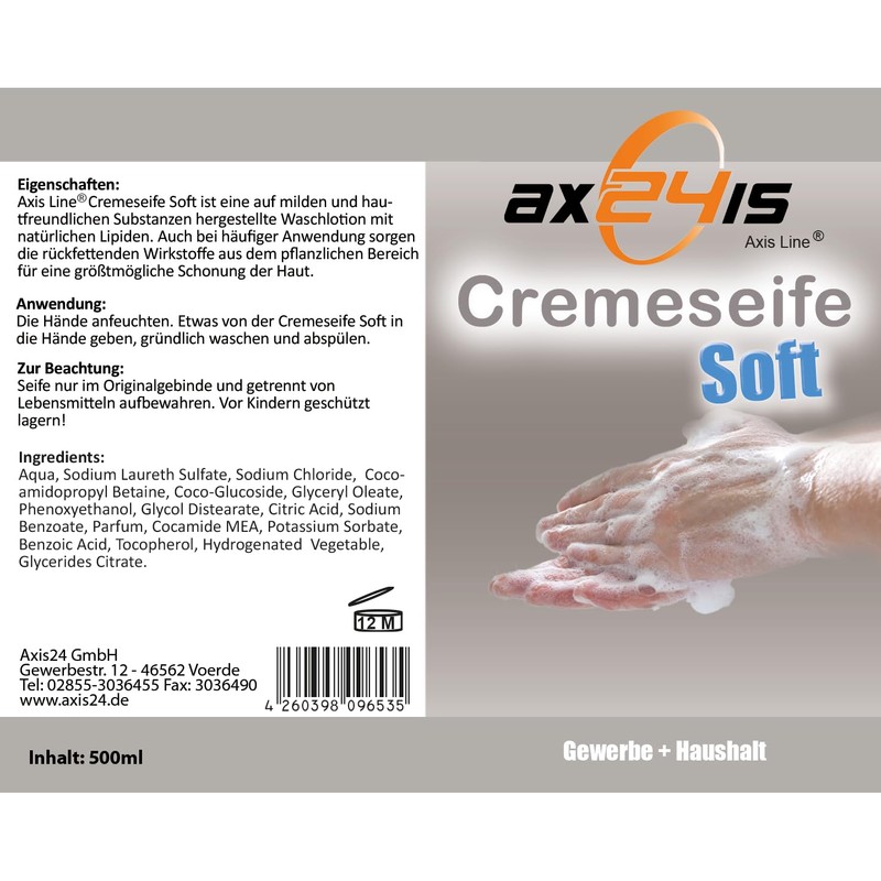 Axis Line Cream Soap in Pump Dispenser 500 ml -