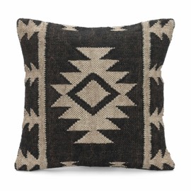 Fabcollectioncrafts Indian Handwoven Kilim Pillow Cover - Boho Jute Wool Decorative Cushion Cover for Home Decor, Square Outdoor Throw Pillow Shams(18x18)