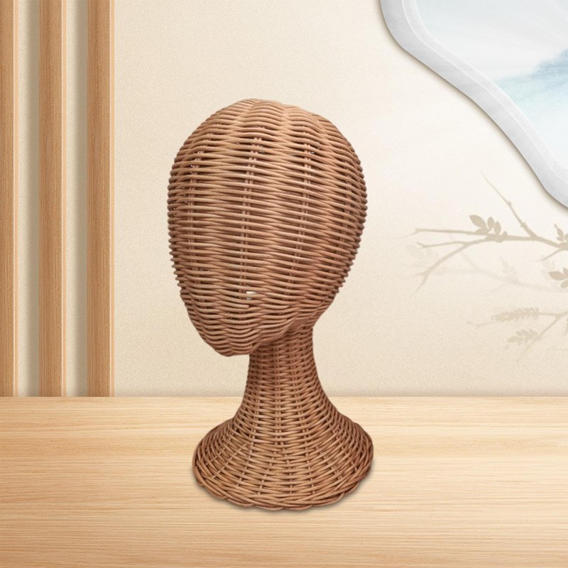 Perfeclan Mannequin Manikin Head Hat Display Holder Stand Lightweight Rattan