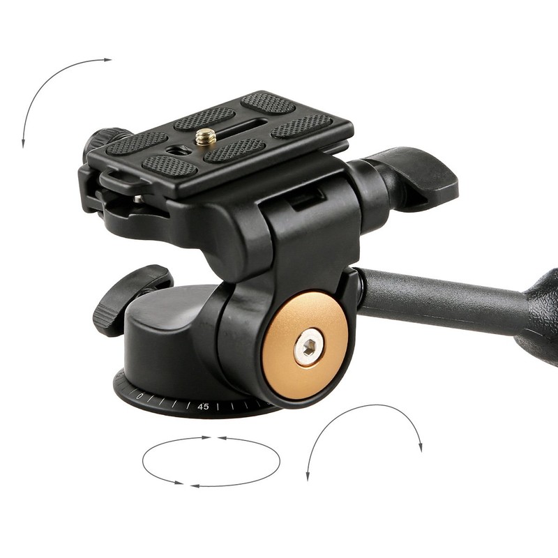 ayex hydraulic 3-way tripod head tilt with quick release plate