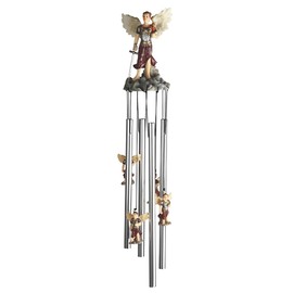 ICE ARMOR 23" Long Archangel Jehudiel Round Top Wind Chime Statue Sculpture Ornament Decoration Garden Decor Ideas for Housewarming, Holidays and Birthdays Great Collectible Addition