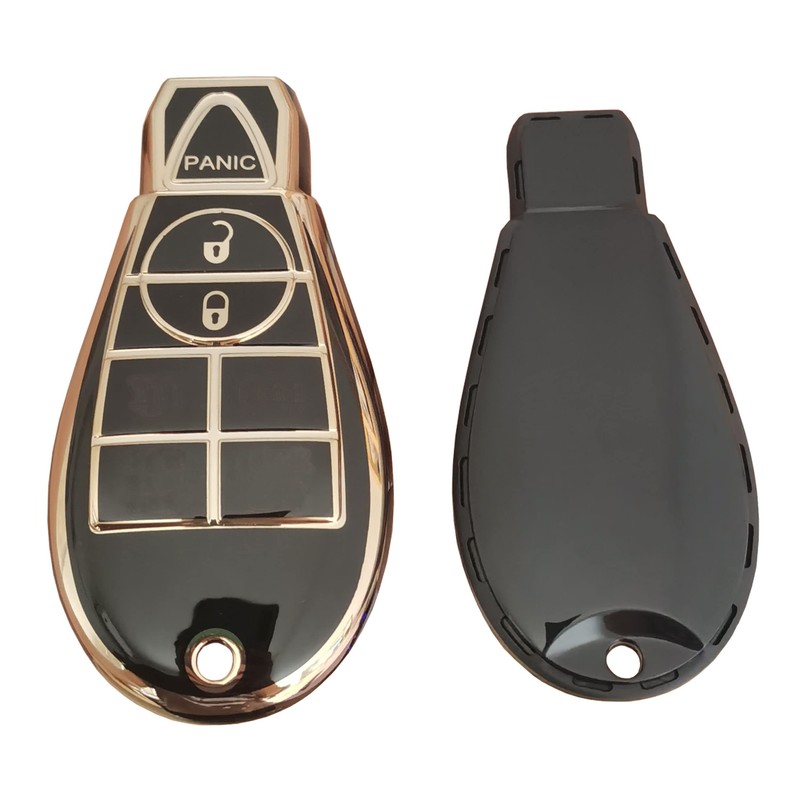 WKEDQAF for Dodge Key Fob Cover with Keychain TPU Key