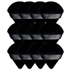 12 PCS Triangle Makeup Powder Puff, Face Sponge Powder Puff, Wet Dry Cosmetic Powder Puff, Soft Plush Powder Sponge, Washable Reusable Sponge for Loose Powder Foundation