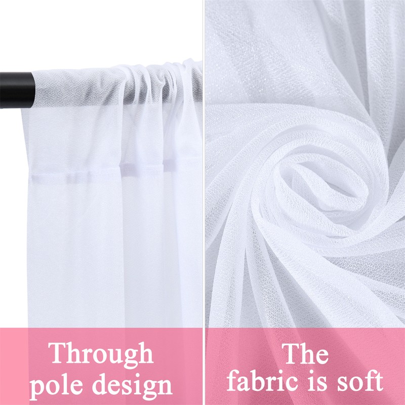 Backdrop Curtain Champagne 1.5x2.15m Yarn Durable Backdrop Drape for Wedding