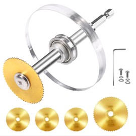 Upgraded 1/4" Hex Shank PVC Pipe Inside Cutter (4 PCS Titanium Coated Saw Blades), PVC Cutting Tool with Scaled Adjustable Depth Gauge for Cutting PVC Pipes, Plastic Pipes