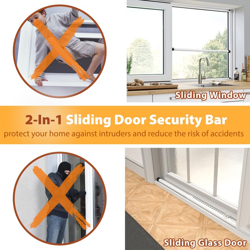 2-in-1 Upgraded Door Security Bar & Sliding Patio Door (2