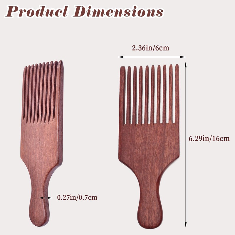 Men's Beard Pick - Wooden Hair Comb with Coarse Teeth