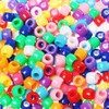 1200 Pcs Pony Beads Bulk, Multicolored Plastic Bracelet Beads Round