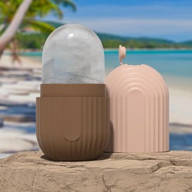 Molde de silicona Ice Roller Stripe - Ideal para aquellos que buscan beneficios para el cuidado de la piel y la belleza, eliminación de arrugas, acné y estiramiento de la piel.(Brown)
