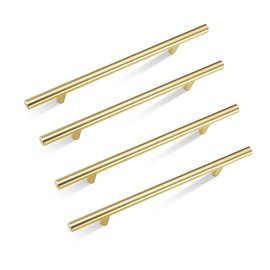 YZROHYI Pack of 15 Gold Kitchen Door Handles, Stainless Steel Bar Handles, Door Handles, Drawer Handles, Cabinet Handles, Vintage Furniture Handles with Screws, Cabinet Door Handles, Long, Rail