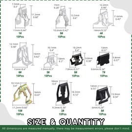 Keadic 100 Pcs 10 Sizes U Nut Clips Assortment kit [1# to 10# ] Universal Car Fastener Clips for Plate Clamp Interior Trim Panels Fender Bumper Guard Automobile