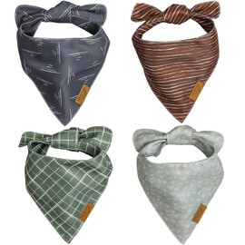 Remy+Roo Bandanas para perro – Paquete de 4 | Logan Set | Tela duradera de alta calidad | Forma única | Ajuste ajustable | Múltiples tamaños disponibles (pequeño)