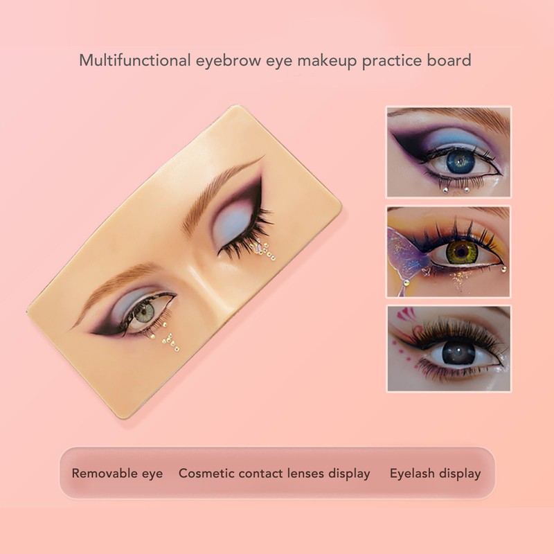 3D Silicone Makeup Practice Face Board with 20ml Cleansing Oil