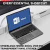 SYNERLOGIC Word/Excel (for Windows PC) Reference Guide Shortcuts Sticker, Laminated,