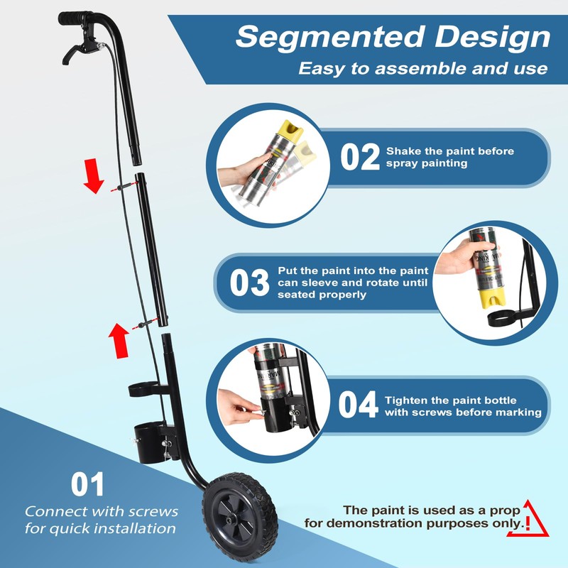 CAROD Marking Wand for Inverted Marking Spray Paint, Industrial Wheeled