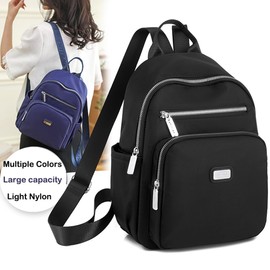 YANAIER Small Backpack Purse for Women Girls Waterproof Lightweight Travel Daypack Casual Mini Rucksack Black