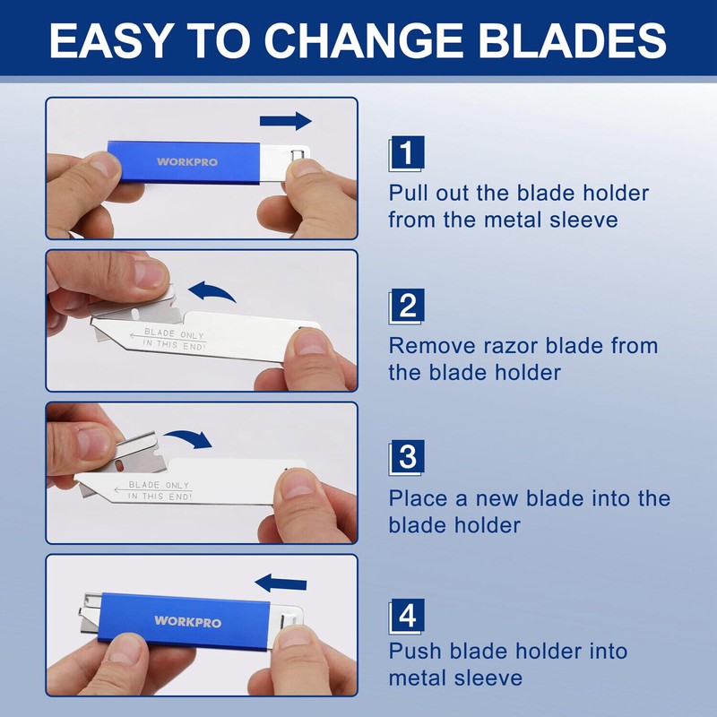 WORKPRO 12-Pack Box Cutter with 12-Pack Razor Blade Retractable Utility