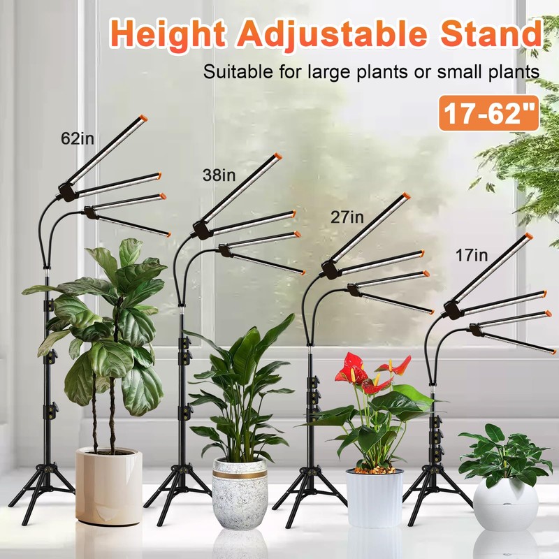 Plant Grow Light with Stand,Super Bright 6000K White Full Spectrum