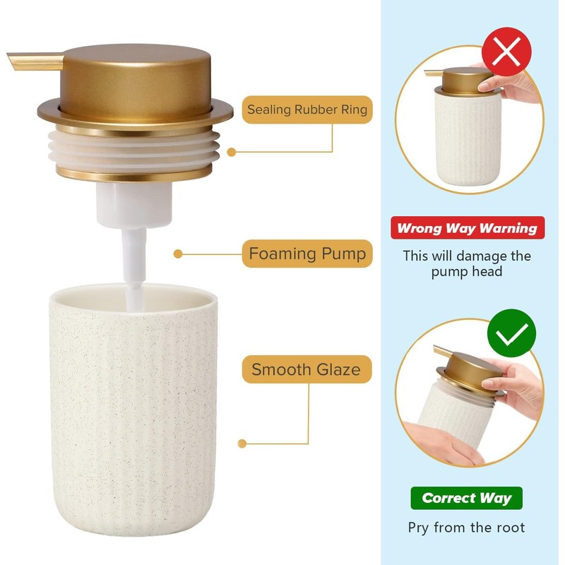 Sylfu Ceramic Hand Foaming Soap Dispenser - 350ml Hand Foaming