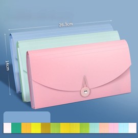 3PCS Mini Document File, 13 Pockets Small Accordian File Organizer Plastic Expanding Ticket Folders Colored Labels Index Case(26.3 * 14cm) #3