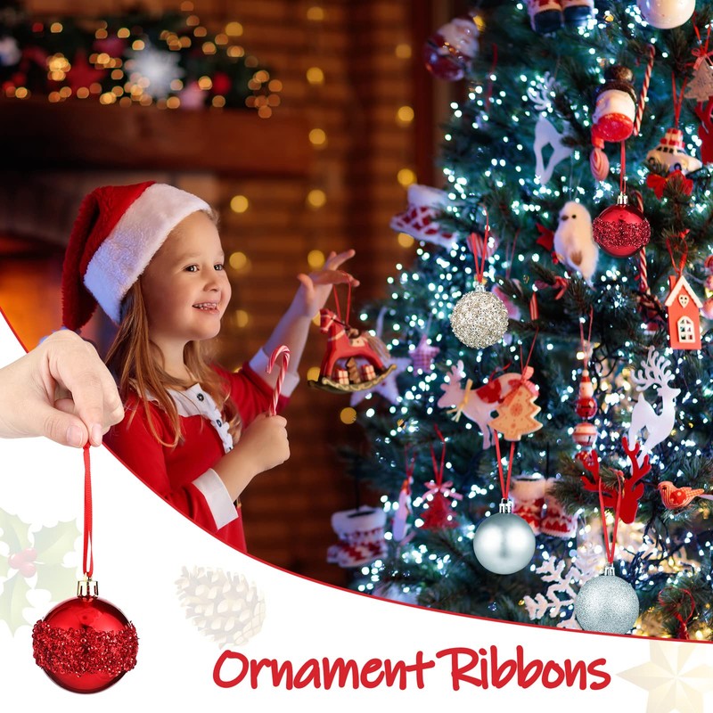 Shappy Pieces Hangers Ribbon 10.6 Inch Christmas Ornament Ribbon Tree