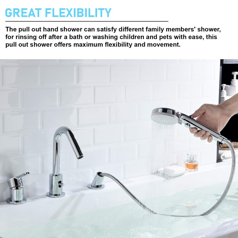 CREA Roman Tub Faucet Set - Chrome Bathtub Faucet with