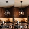 NEARLED Rustic Antler Pendant Light, Metal Globe with Resin Antlers,