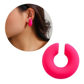 BOGEEL Simple Chunkys Ear Cuff n Piercing Earrings Clip On Cartilage Hoop Earring Jewelry Thick Round Huggie Fake Earring