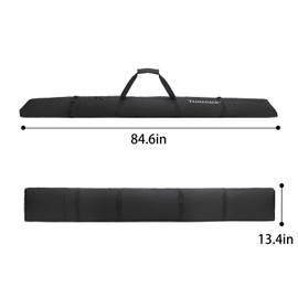 TurnWay Ski Bag | Store & Transport Skis Up to 215 cm, Poles & Extras | Waterproof - for Men, Women and Youth (Black)