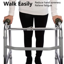 Universal Walker Hand Grips Padded Hand Covers Folding Rolling Wheelchair Rollator Cushion Padding Non-slip Detachable Washable