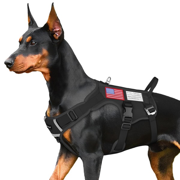 FAYOGOO Tactical Dog Harness for Large Dogs - Heavy Duty