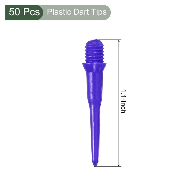 YOKIVE 50 Pcs Plastic Dart Tips, Game 2BA Thread Soft
