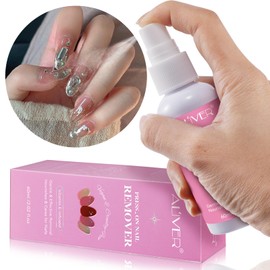 Nagelkleber-Entferner für Druck auf Nägel, 60ml Vitamin E Falscher Nagelentferner für gefälschte Nägel, Nagellackenentferner, Acryl Nagelspitzen mit Nagelhautschieber Kleber Falscher Nagelentferner