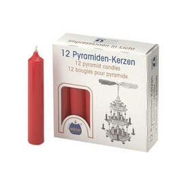 Biedermann 4-Inch Pyramid Candles, Red, Box of 12 by Biedermann (Home Decor)